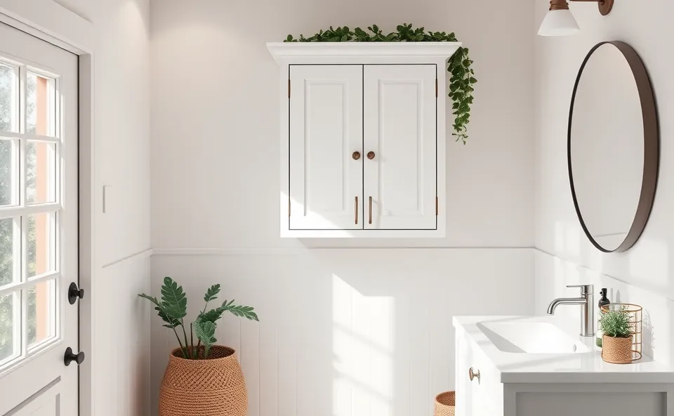 Amazon Farmhouse Bathroom Cabinet Sale $110