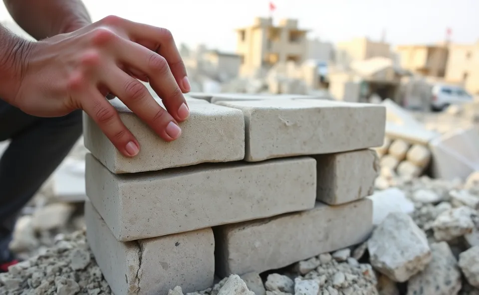 Ft. gaza rebuilding rubble bricks