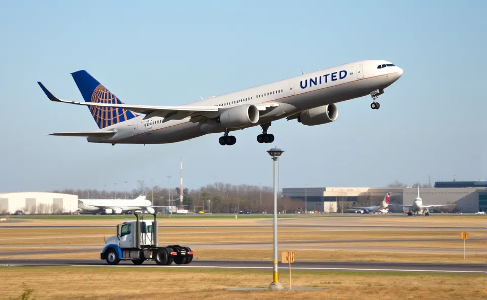 United Flight Hits Pole & Truck Near Newark Airport 3 United Flight Hits Pole & Truck Near Newark Airport