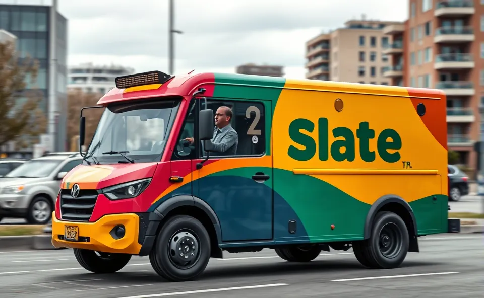 Slate Electric Truck Gets Vibrant Crayola Makeover 1 Ft. slate electric truck crayola makeover
